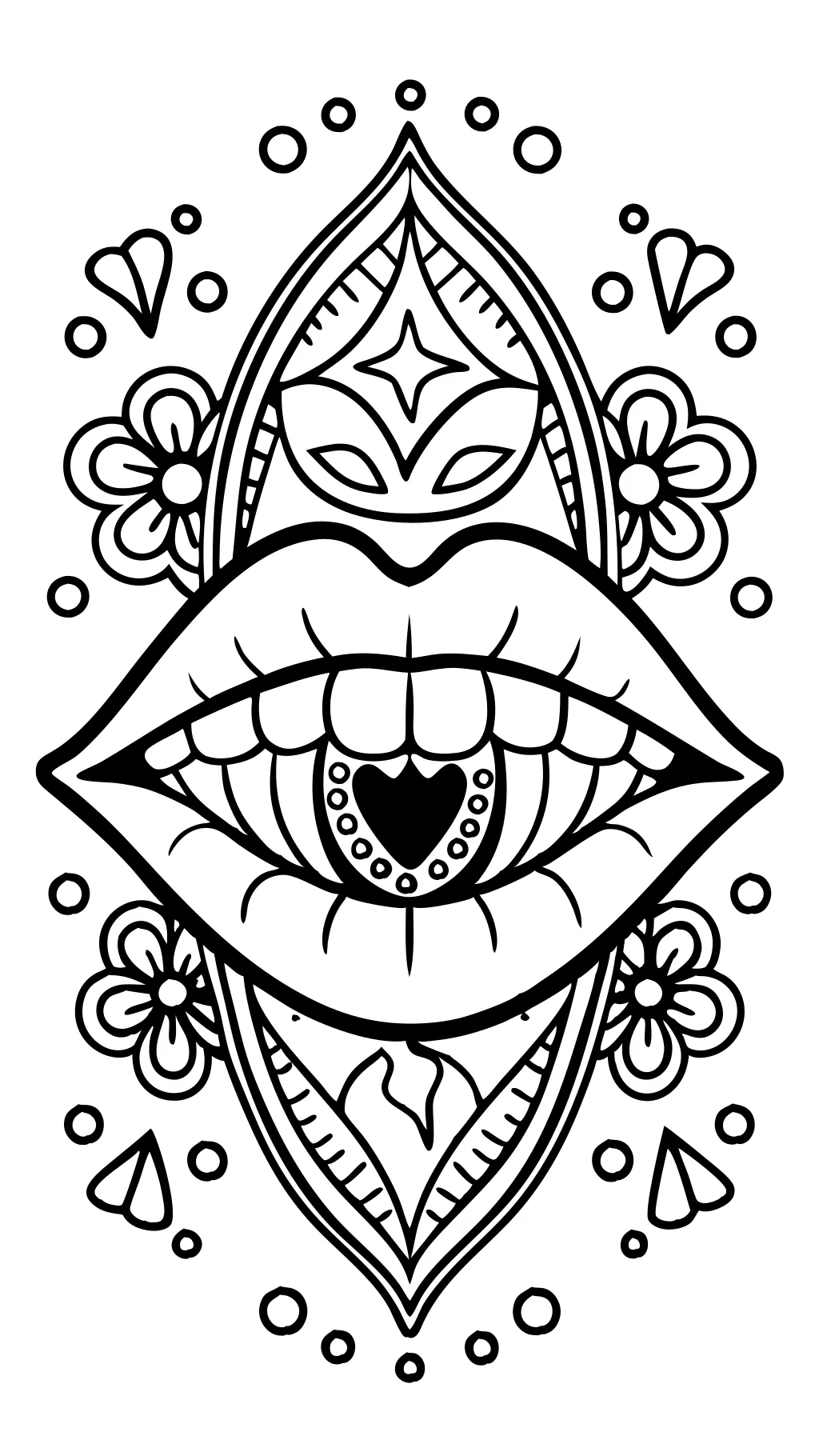 coloring page of lips